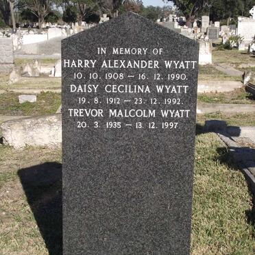 WYATT Harry Alexander 1908-1990 :: WYATT Daisy Cecilina 1912-1992 ::WYATT Trevor Malcolm 1935-1997