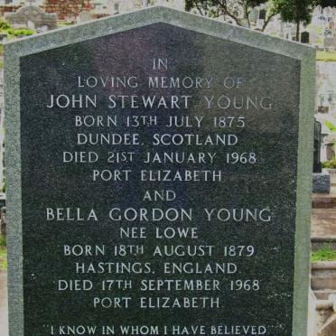 YOUNG John Stewart 1875-1968 &amp;  Bella Gordon LOWE 1879-1968