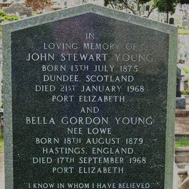 YOUNG John Stewart 1875-1968 &amp;  Bella Gordon LOWE 1879-1968