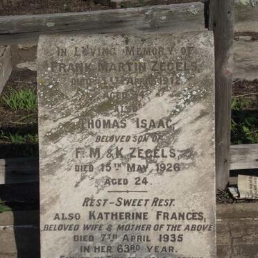 ZEGELS Frank Martin -1912 &amp; Katherine Frances -1935 :: ZEGELS Thomas Isaac -1926