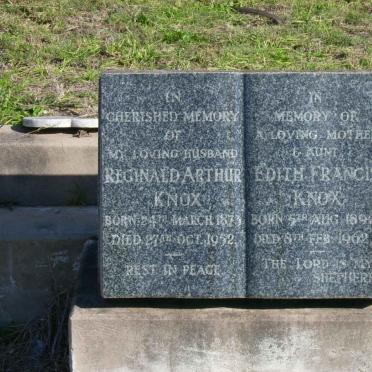 KNOX Reginald Arthur 1873-1952 &amp; Edith Francis 1890-1962