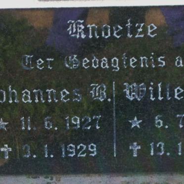 KNOETZE Johannes B. 1927-1929 :: KNOETZE Willem B. 1928-1929