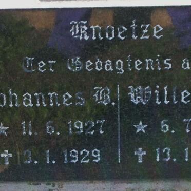 KNOETZE Johannes B. 1927-1929 :: KNOETZE Willem B. 1928-1929
