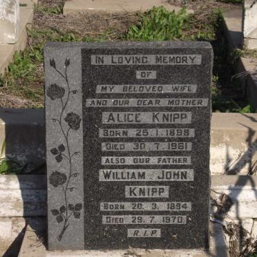 KNIPP William John 1894-1970 &amp; Alice 1898-1961 