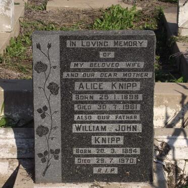 KNIPP William John 1894-1970 &amp; Alice 1898-1961 