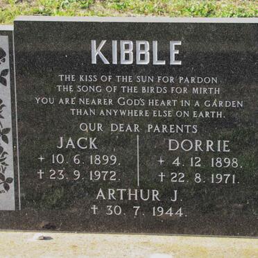 KIBBLE Jack 1899-1972 &amp; Dorrie 1898-1971 :: KIBBLE Arthur J. -1944 