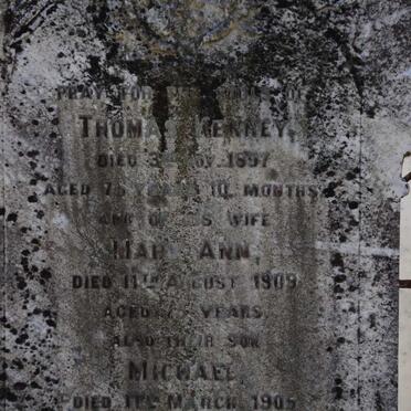 KENNEY Thomas -1897 &amp; Mary Ann -1909 :: KENNEY Michael -1905