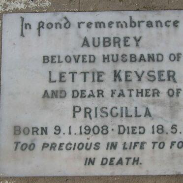 KEYSER Aubrey 1908-1939