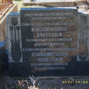 KELBRICK John Edgar -1944 &amp; Nesta Armee -1974