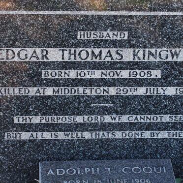 KINGWELL Edgar Thomas 1908-1948