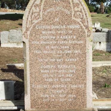 KARKATS Joseph 1869-1953 &amp; Cecilia Duncan Young 1866-1917 :: TOMKINS Florence Justina 1889-1971