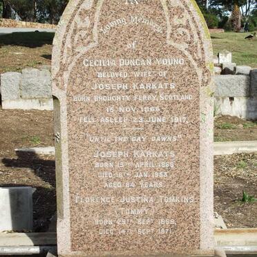 KARKATS Joseph 1869-1953 &amp; Cecilia Duncan Young 1866-1917 :: TOMKINS Florence Justina 1889-1971