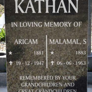 KATHAN Aricam 1881-1947 &amp; Malamal S. 1883-1963