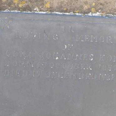 KOEN Gert Johannes 1852-1931