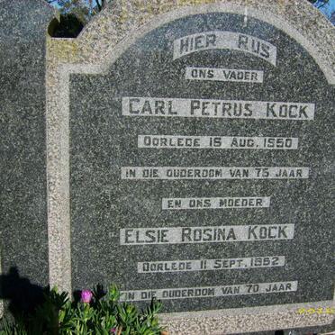 KOCK Carl Petrus -1950 &amp; Elsie Rosina -1952