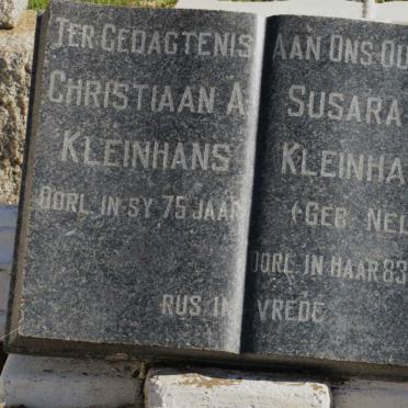 KLEINHANS Christiaan A. &amp; Susara C. nee NEL