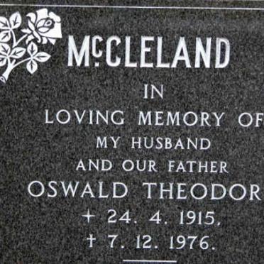 McCLELAND Oswald Theodore 1915-1976 