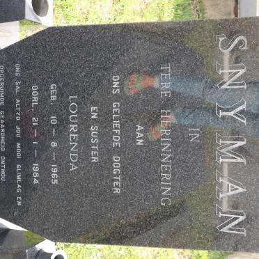 SNYMAN Lourenda 1965-1984
