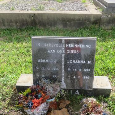 BOTHA Adam J.J. 1936-1995 &amp; Johanna M. 1927-1990
