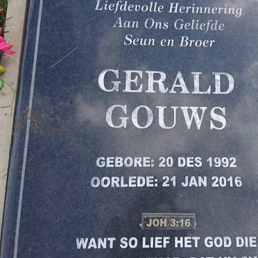 GOUWS Gerald 1992-2016
