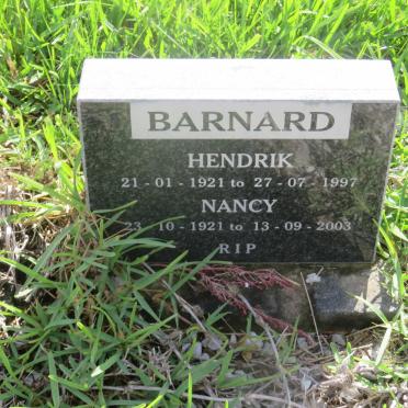 BARNARD Hendrik 1921-1997 &amp; Nancy 1921-2003