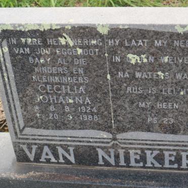 NIEKERK Cecilia Johanna, van 1924-1988