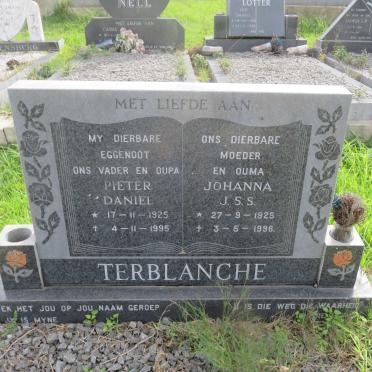 TERBLANCHE Pieter Daniel 1925-1995 &amp; Johanna J.S.S. 1925-1996