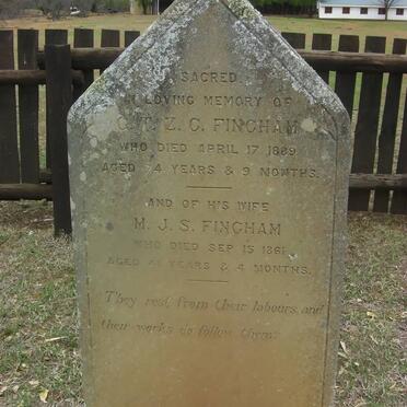 FINCHAM G.T.Z.C. -1889 &amp; M.J.S. -1861