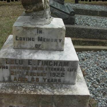 FINCHAM Frank P -1923 &amp; Lulu E -1922