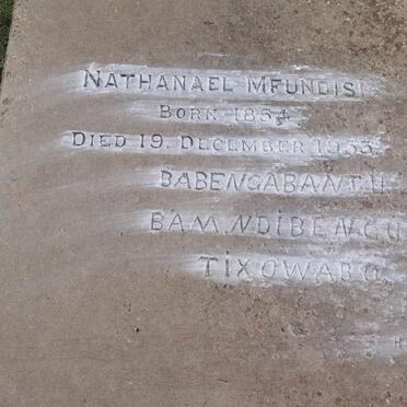 MFUNDISI Nathanael 1854-1953