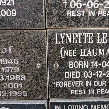 ROUX Lynette, le nee HAUMANN 1946-2022