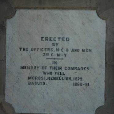 Eastern Cape, QUEENSTOWN, War Memorial, Morosi Rebellion 1879 and Basuto War 1880-1881