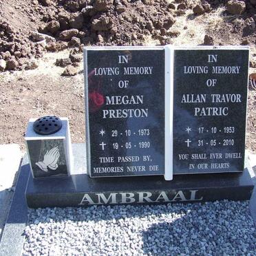 AMBRAAL Allan Travor Patric 1953-2010 &amp; Megan Preston 1973-1990