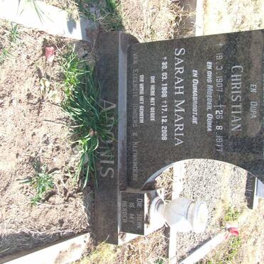 ADONIS Christian 1907-1977 &amp; Sarah Maria 1908-2008