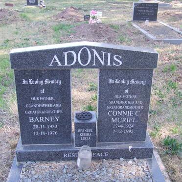 ADONIS Barney 1933-1976 &amp; Connie C. Muriel 1924-1995