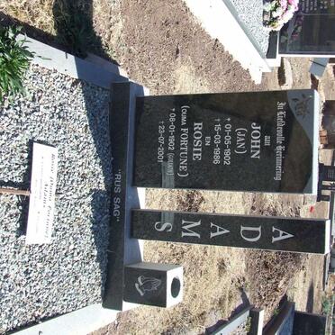 ADAMS John 1902-1986 &amp; Rosie GOLIATH 1902-2001