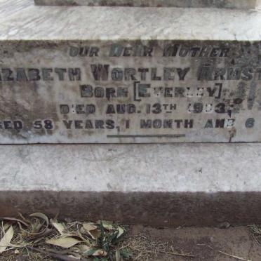 ARMSTRONG Elizabeth Wortley nee EVERLEY -1903