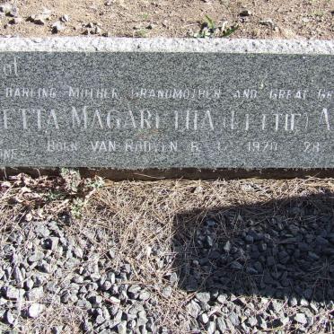 ALLNER Andrew Peter 1919-1976 &amp; Aletta Magaretha VAN ROOYEN 1920-1997