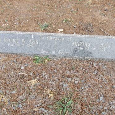 AVIS George W. -1947 &amp; Martha J. -1952