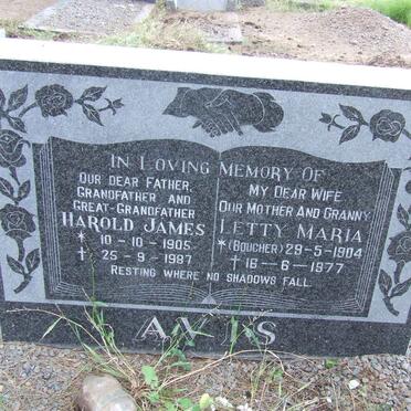 AVIS Harold James 1905-1987 &amp; Lettie Maria BOUCHER 1904-1977