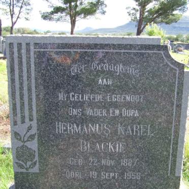 BLACKIE Hermanus Karel 1887-1958