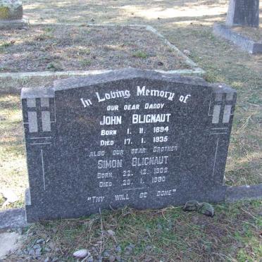 BLIGNAUT John 1894-1935 :: BLIGNAUT Simon 1908-1930