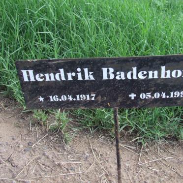 BADENHORST Hendrik 1917-1998
