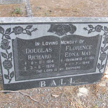 BALL Douglas Richard 1914-1978 &amp; Florence Edna May DERMAN 1911-1946