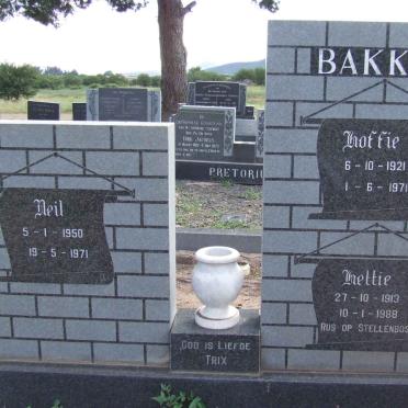 BAKKES Neil 1950-1971 :: BAKKES Hoffie 1921-1971 :: BAKKES Hettie 1913-1988