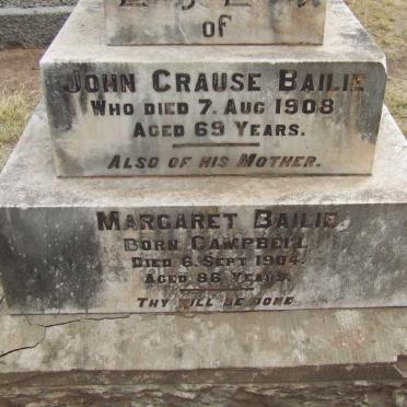 BAILIE John Crause -1908 :: BAILIE Margaret nee CAMPBELL -1904