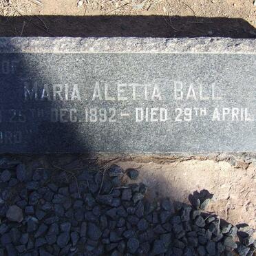BALL Maria Aletta 1892-1965
