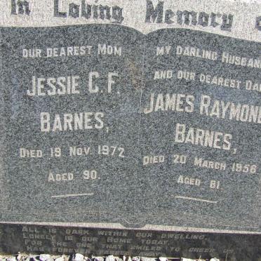 BARNES James Raymond -1956 &amp; Jessie C.F. -1972