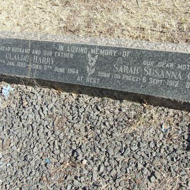 BARBER Claude Harry 1885-1964 &amp; Sarah Susanna Carolina DU PREEZ 1912-1979