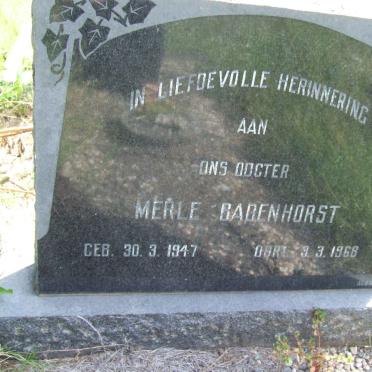 BADENHORST Merle 1947-1968